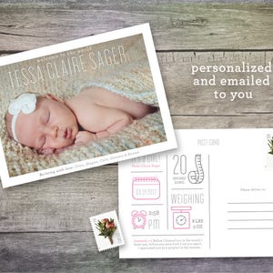 PRINTABLE | Baby Birth Announcement Postcard
