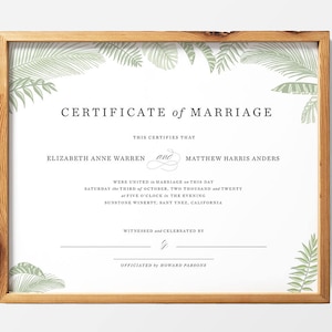 PRINTABLE |. Maßgeschneidertes Reifegeszett, Digitale Datei, Hochzeitszertifikat, Keepsake, Hochzeitsgeschenk, Amtsgeschenk, Quäker-Zertifikat