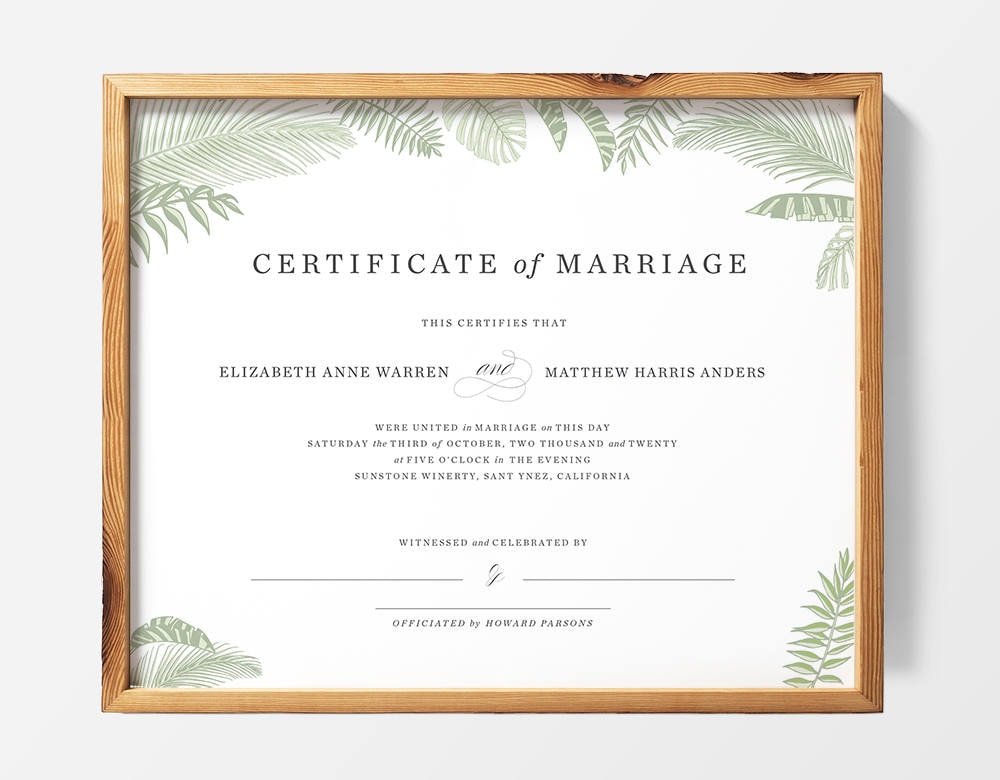 Faux Certificat De Mariage Vierge A Imprimer