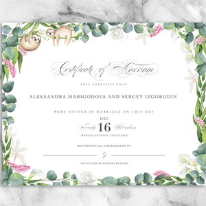 BEDRUCKT | Benutzerdefinierte Heiratsurkunde, Hochzeitsurkunde, Andenken, Zertifikat, Hochzeitsgeschenk, Officant Gift, Quäker-Heiratsurkunde