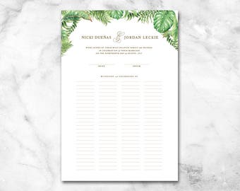 PRINTED |  Marriage Certificate Wedding Certificate - Custom Quaker Wedding Guest Print - Guest Book Alternative