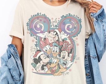 Retro Mickey and Friends Signatures Shirt, Disney Characters Tee, Disney Mouse Head Tee, Mickey & Co Sweatshirt, Disney Family Trip Hoodie