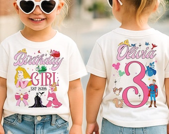 Disney Princess Aurora Birthday Shirt, Custom Aurora Birthday Girl T-Shirt, Birthday Girl Shirt, Sleeping Beauty Shirt, Custom Princess Tee