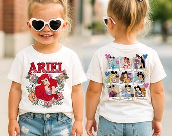 Disney Princess Tshirt, Disney Trip Family Matching Princess Shirts, Disney Girls Besties Tees, Disney Ariel Rapunzel Cinderella Belle Shirt