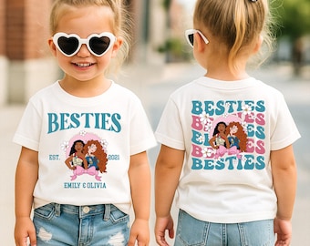Personalized Besties T-shirt, Disney Princess Moana and Merida Shirt, Disney Princess Tee, Disney Girls Trip Tee, Custom Best Friends Shirt