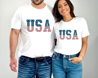 USA Flag Shirt Unisex Patriotic T-Shirt - 4th of July American Flag Tee - Independence Day USA Pride Shirt - Fourth of July Outfit