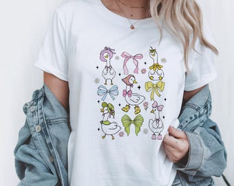 Camiseta de ganso con lazo para mujer: regalo ideal para el Día de la Madre, divertida camiseta de ganso para mamá, atuendo para mamá.