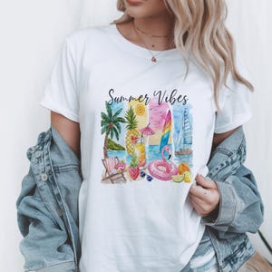 Summer Shirt, Retro Summer Vibes Shirt, Girly Summer Outfit, Coquette Summer Outfit, Girly Summer T-Shirt, Vacation Beach Outfit for Women