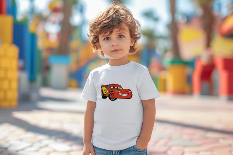 Boys Race Car T-Shirt - Kids Cartoon Car Tee - Lightning McQueen Birthday Shirt - Red Sports Car Tee for Boys - Gift for Car Lover Child image 3