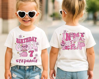 Camiseta de cumpleaños de Disney para niña, camiseta de cumpleaños personalizada, suéter de "In My Birthday Era", camiseta de cumpleañera, camiseta de fiesta de feliz cumpleaños de Disney