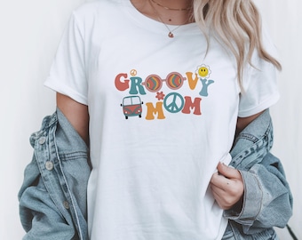 Camiseta vintage de mamá genial, divertida camiseta retro para mujer, camiseta hippie para mamá, regalo para el Día de la Madre, top personalizado de mamá estilo años 70, camiseta de mamá genial