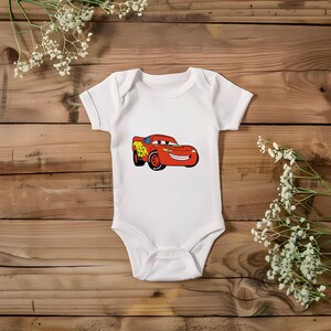 Boys Race Car T-Shirt - Kids Cartoon Car Tee - Lightning McQueen Birthday Shirt - Red Sports Car Tee for Boys - Gift for Car Lover Child image 4