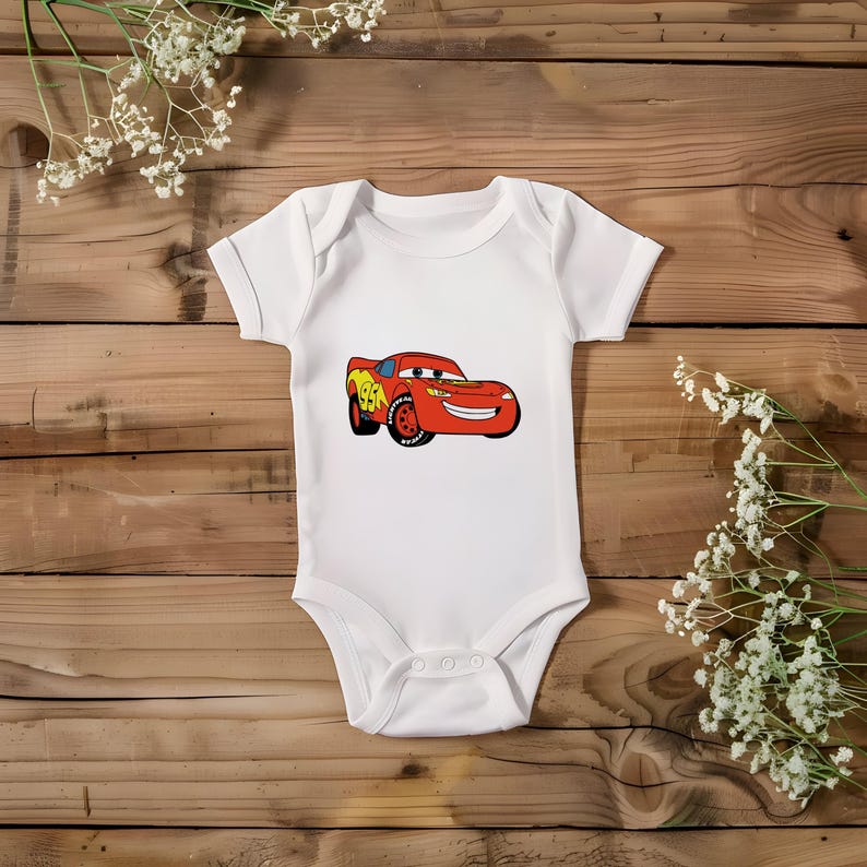 Boys Race Car T-Shirt - Kids Cartoon Car Tee - Lightning McQueen Birthday Shirt - Red Sports Car Tee for Boys - Gift for Car Lover Child image 4