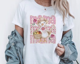 Camiseta Floral de Mamá Ganso: Regalo para el Día de la Madre, Divertida Camiseta para Mamá Ganso, Camiseta con Acuarela para Amantes de los Gansos, Camiseta para el Día de la Madre, Regalo para Mamá