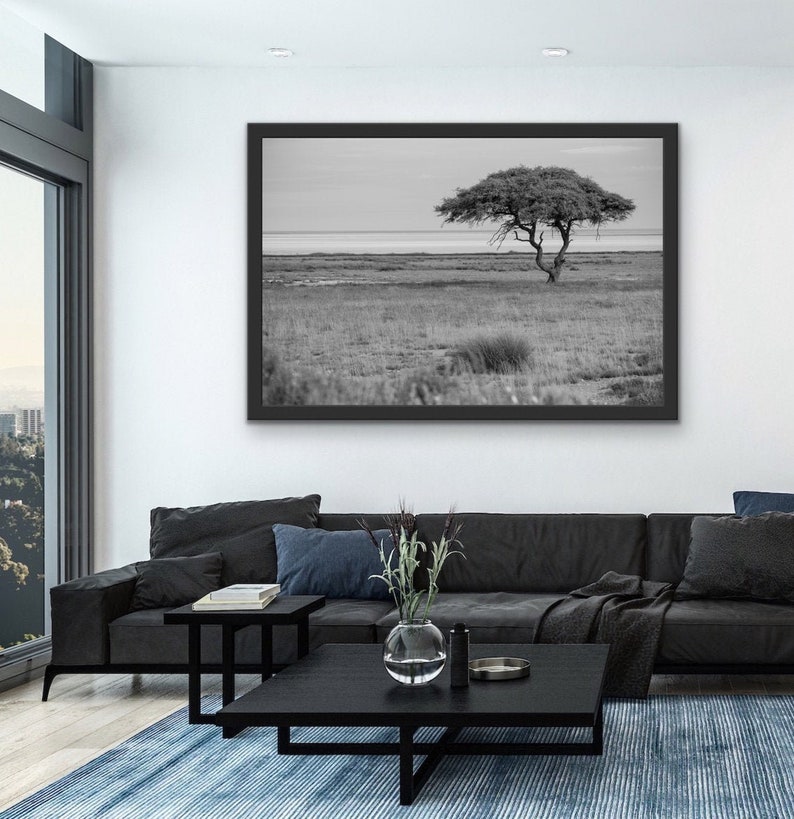 Black and White Tree Print African Landscape Photography Print Tree Wall Art Tree Wall Art African Landscape Art Landscape Print