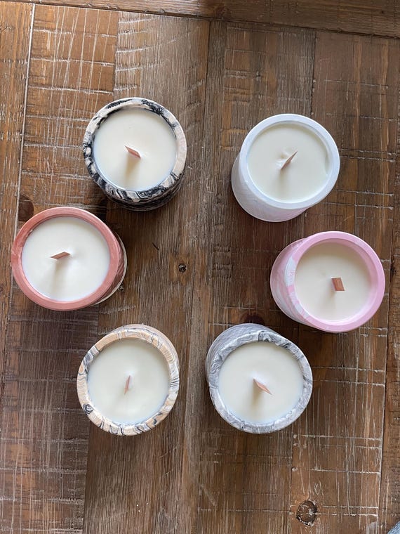 Gypsum Glow: Handmade Candles in Unique Containers (accepting custom orders for colors and scents)