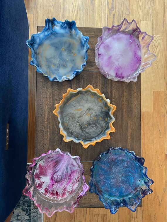 Handcrafted bowl 6” diameter, 3” deep, food safe resin