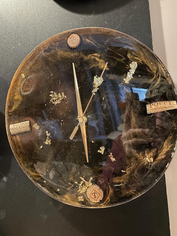 Exquisite **12-inch resin clock** combines art and functionality