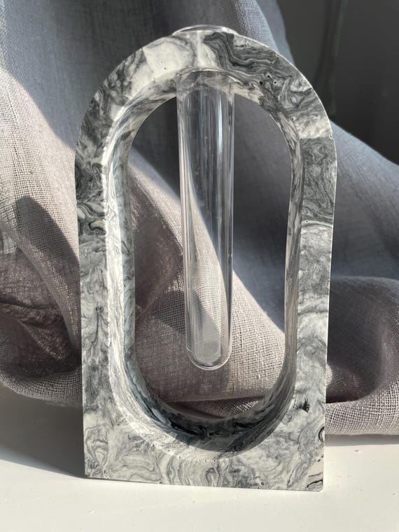 Handcrafted gypsum bud vase 6”