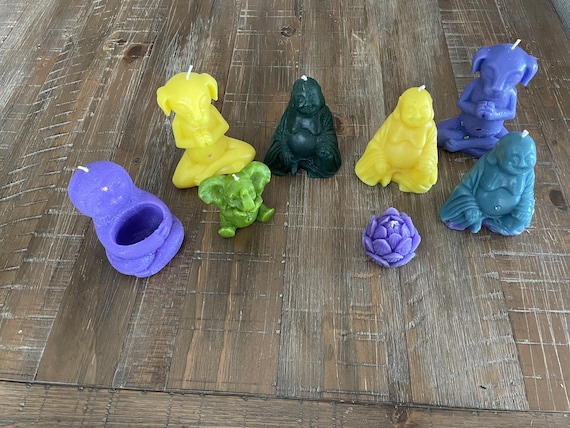 Handmade Candle Buddha & yoga poses- 1” to 5” height.  Custom orders accepted, please message