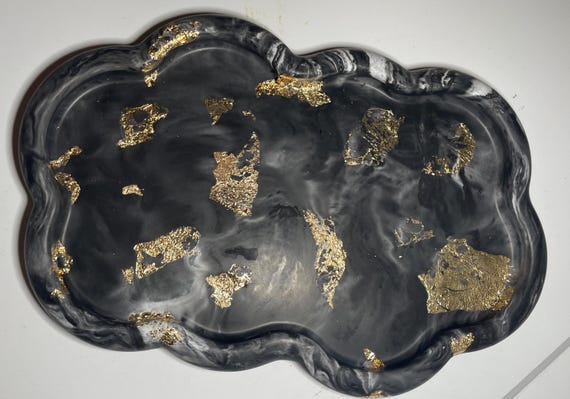 Gentleman’s black with gold inlay trinket tray