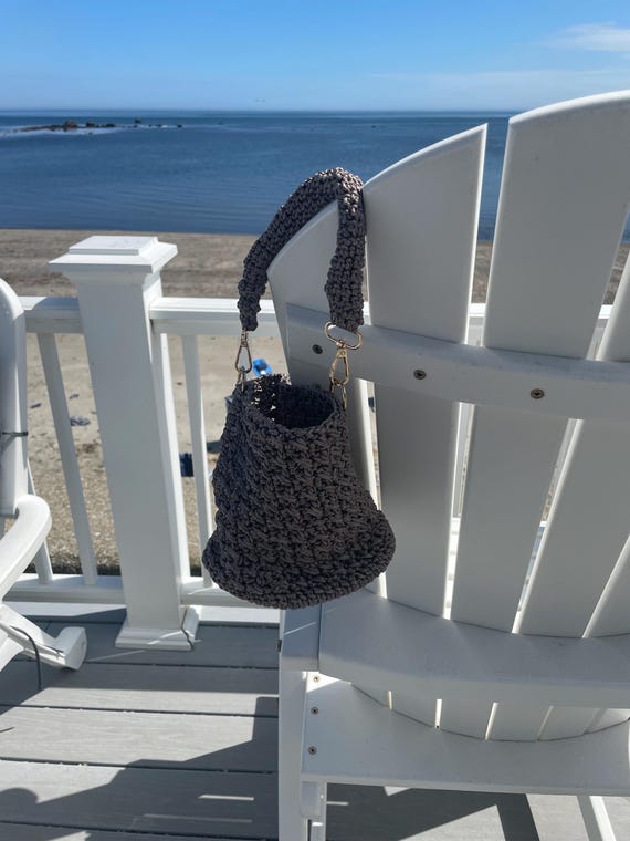 Crochet Bucket Bag, multiple colors, silver and gold hardware