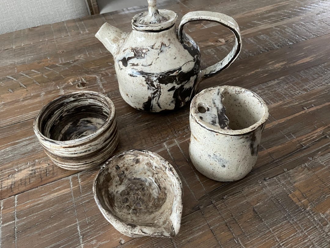 Southern Tea Set Ceramic Rustic Tea Set - Etsy