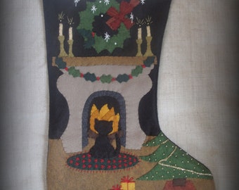 DIY KIT or PATTERN - Merry Little Christmas Stocking by cheswickcompany