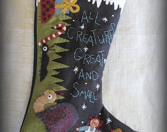 DIY KIT - All Creatures Great and Small Christmas Stocking by cheswickcompany