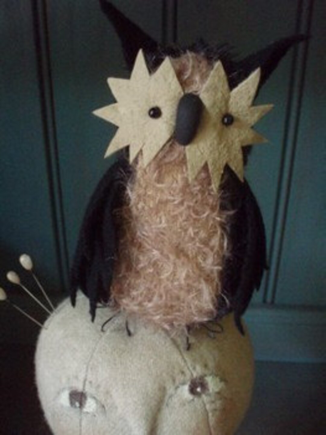 PDF DOWNLOAD DIY - Primitive Folk Art Halloween Owl Moon Man Pattern by ...