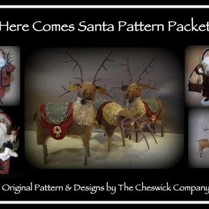 PDF DOWNLOAD DIY "Here Comes Santa" Pattern Packet by cheswickcompany