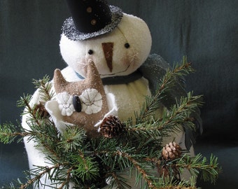 DIY PARTIAL KIT - Kringle Frost Snowman and Owl by cheswickcompany