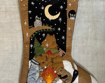 PDF PATTERN - Christmas by the Campfire Stocking by cheswickcompany