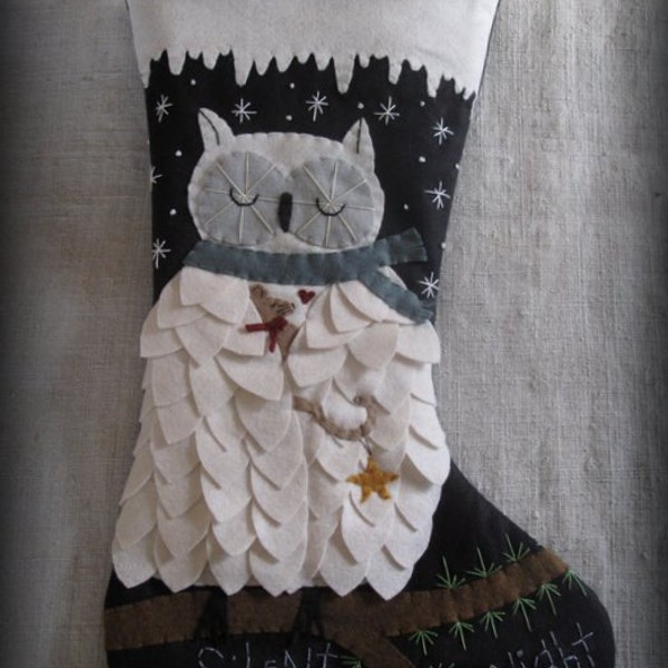 DIY KIT or PATTERN - Silent Night Christmas Stocking by cheswickcompany