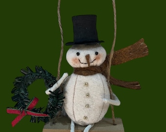 DIY KIT - Swing on a Star Snowman Ornament by cheswickcompany