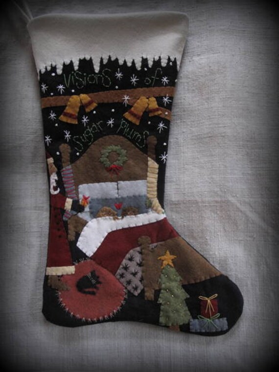 To All A Good Night by Cheswick Company Christmas Christmas Stocking KIT Wool Felt Applique