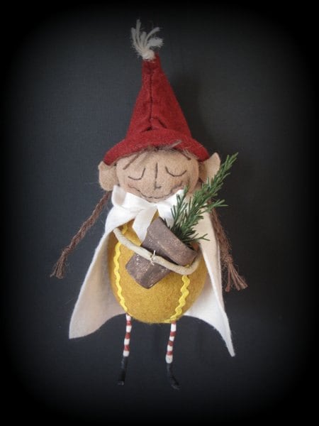Lilah the littlest elf printed pattern special ornament  etsy
