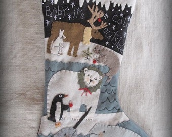 PDF DOWNLOAD DIY Arctic Friends Christmas Stocking Pattern by cheswickcompany