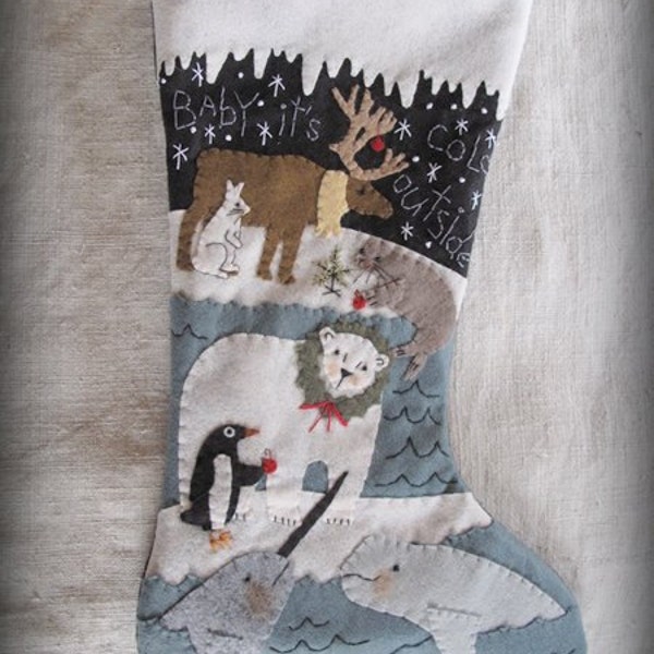 PDF DOWNLOAD DIY Arctic Friends Christmas Stocking Pattern by cheswickcompany