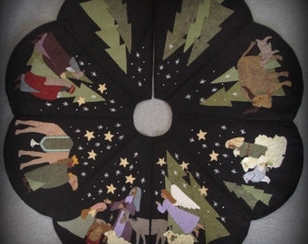 DIY KIT - 48" Diameter - Prince of Peace Christmas Tree Skirt by cheswickcompany