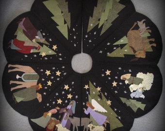 DIY PATTERN - 48" Prince of Peace Christmas Tree Skirt - by cheswickcompany