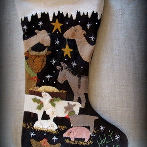 DIY KIT or PATTERN - Oh Holy Night Christmas Stocking by cheswickcompany