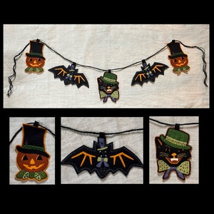 PATRÓN digital PDF DIY - Guirnalda de Halloween con tejado de chapa caliente de cheswickcompany