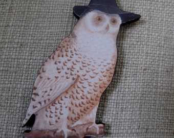 Halloween Owl Witch Hat Needle Minder with double magnet by cheswickcompany