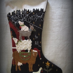 KIT Merry Christmas to All Christmas Stocking DIY by cheswickcompany