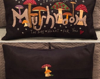 DIY PATTERN or KIT - I Have So "Mushroom" in My Heart For You Pillow by cheswickcompany