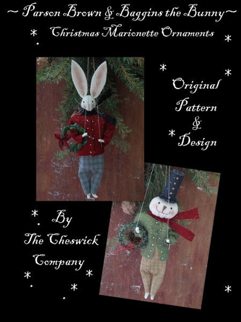 Marionette Christmas Tree Ornaments EPATTERN by cheswickcompany image 1