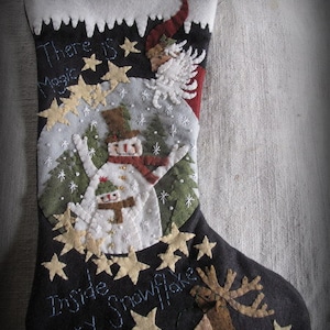 DIY KIT or PATTERN - Magic Inside Every Snowflake Stocking by cheswickcompany