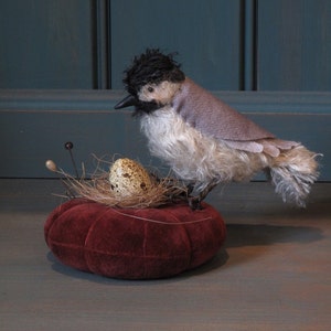 PDF DOWNLOAD DIY - Mohair Chickadee Pincushion Pattern by cheswickcompany