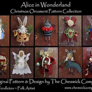 DIY KIT - "Alice in Wonderland Ornaments" for all 10 ornaments by cheswickcompany